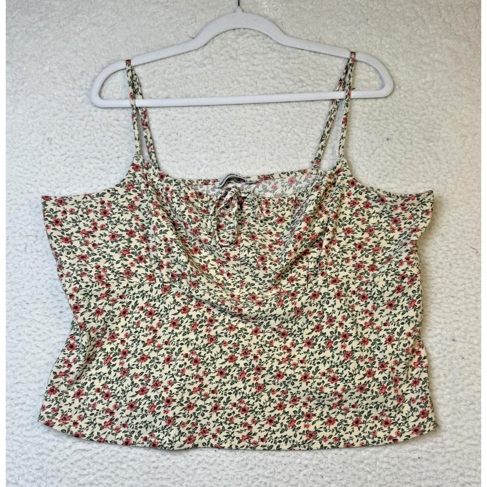 Abercrombie &‎ Fitch Tank Top Womens XL Floral Cowl Neck Strappy Babydoll Y2K